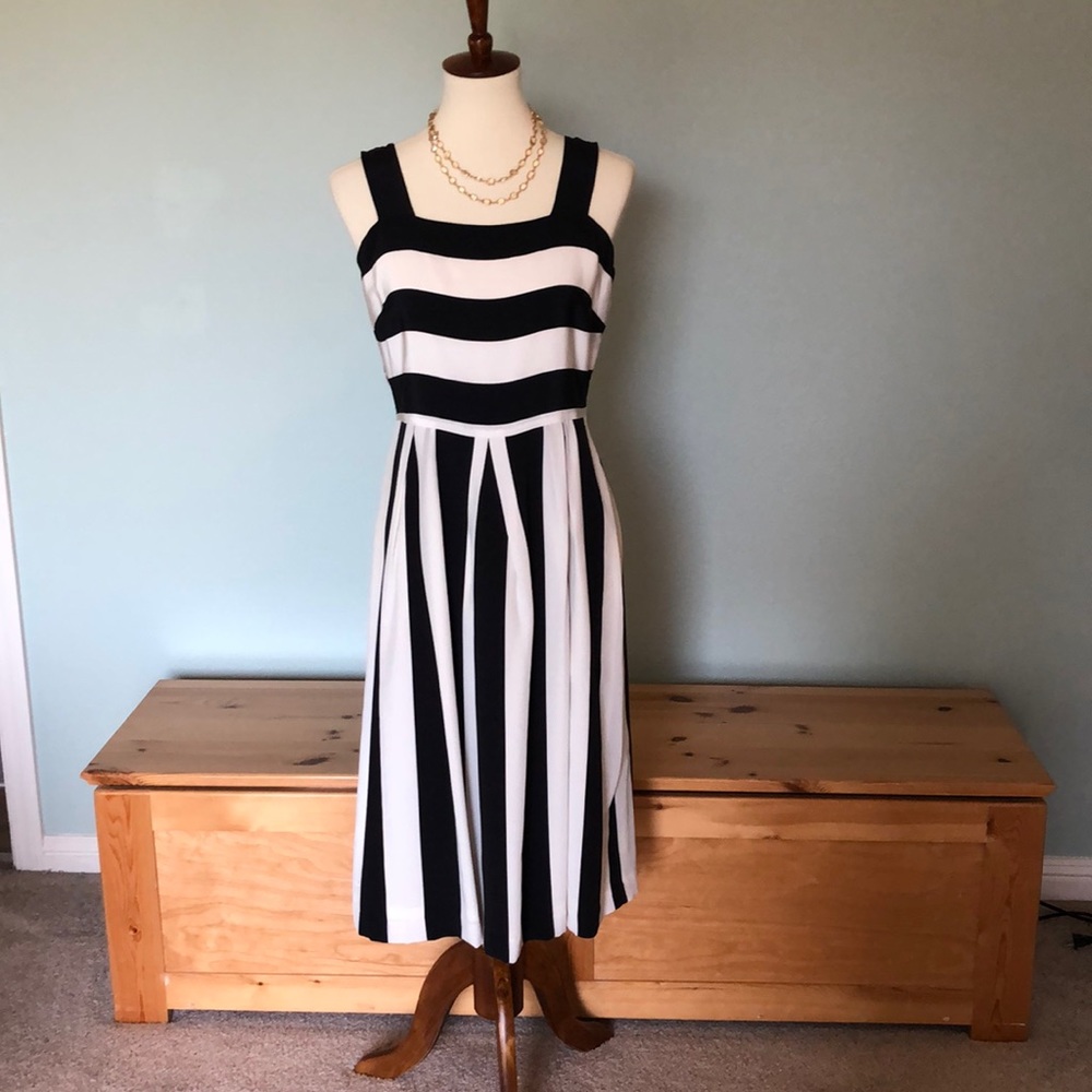 Garnet hill stripped silk dress